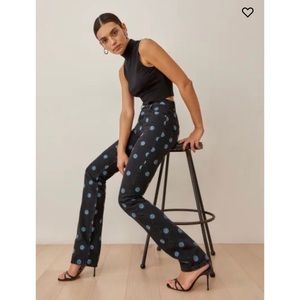 Reformation Earth Embroidered High Rise Straight Long Jeans